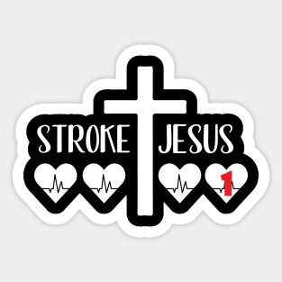 Stroke jesus tshirt Sticker